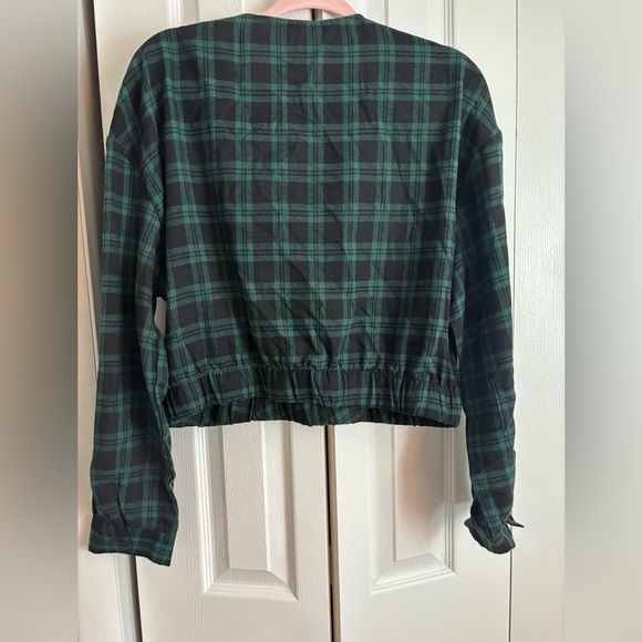 NWT! Hesperus brand Plaid Green and Black Women's Top Size XL - Picture 4 of 7